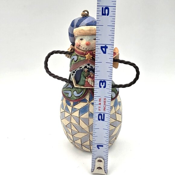 Jim Shore Snowman Holding Christmas Nativity Ornament 4034404 Retired No Box - Picture 10 of 10